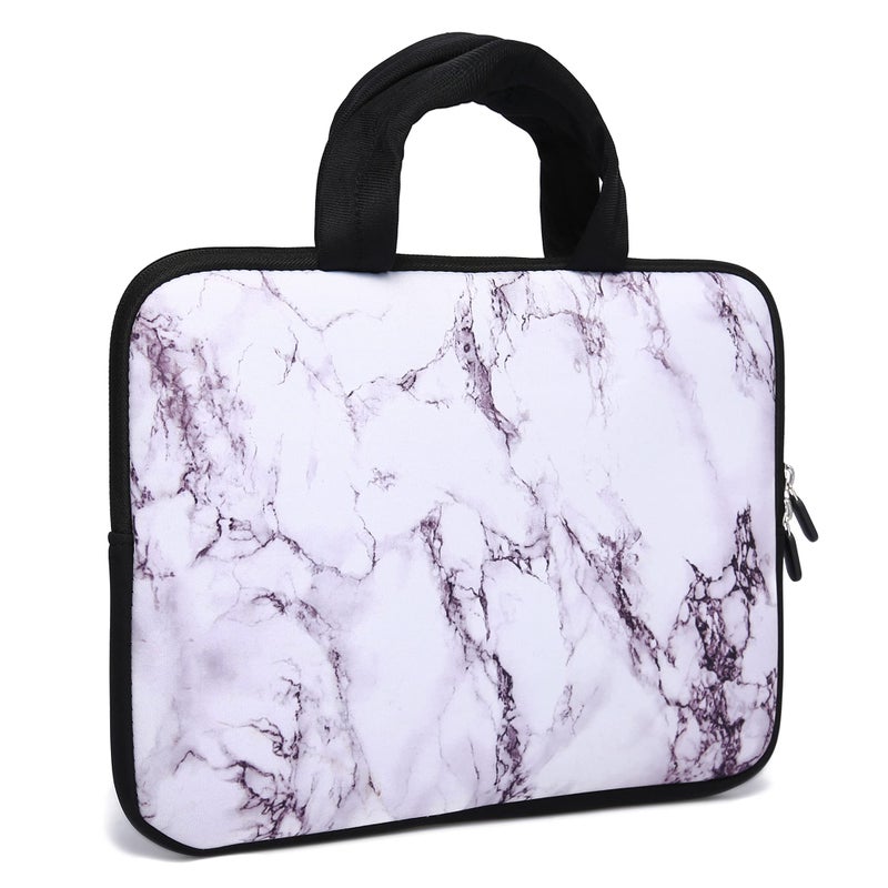 HAPLIVES 14 15 15.4 15.6 inch Laptop Handle Bag Computer Protect Case Pouch Holder Notebook Sleeve Neoprene Cover Soft Carrying Travel Case for Dell Lenovo Toshiba HP Chromebook ASUS Acer (White Marble) - Image 3